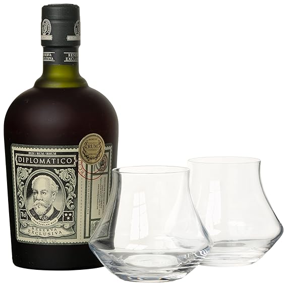 Diplomatico Reserva Exclusiva mit Geschenkverpackung mit 2 Gläsern Rum (1 x 0.7 l)
