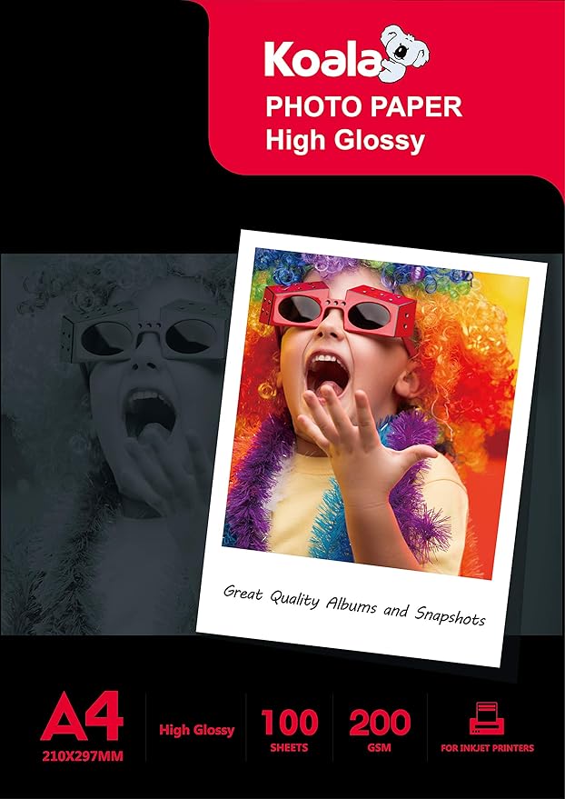 KOALA Inkjet Photo Paper A4 Glossy 100 Sheets 200 GSM for Canon Hp