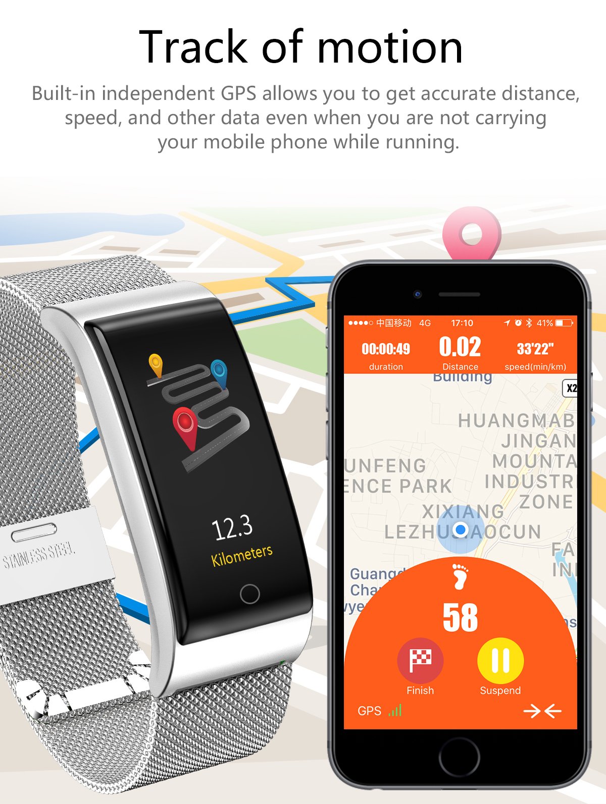 Fitness Trackers - Smart Watch - with Heart Rate Monitor, Waterproof Smart Fitness Band with Step Counter, Calorie Counter, Pedometer Watch for Step Counter for Women Kids Girls (Black)