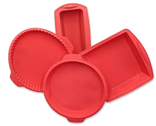 ZOLLNER24 4 moldes de repostería de silicona, para tartas y ...