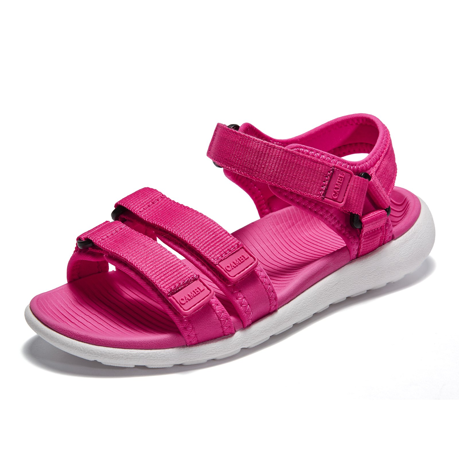 Camel Athletic Flats Sandals Women Solid Color Lightweight Anti-Skid Peep-Toe Casual Leisure Sneakers (7.5 B(M) US, Fuchsia)