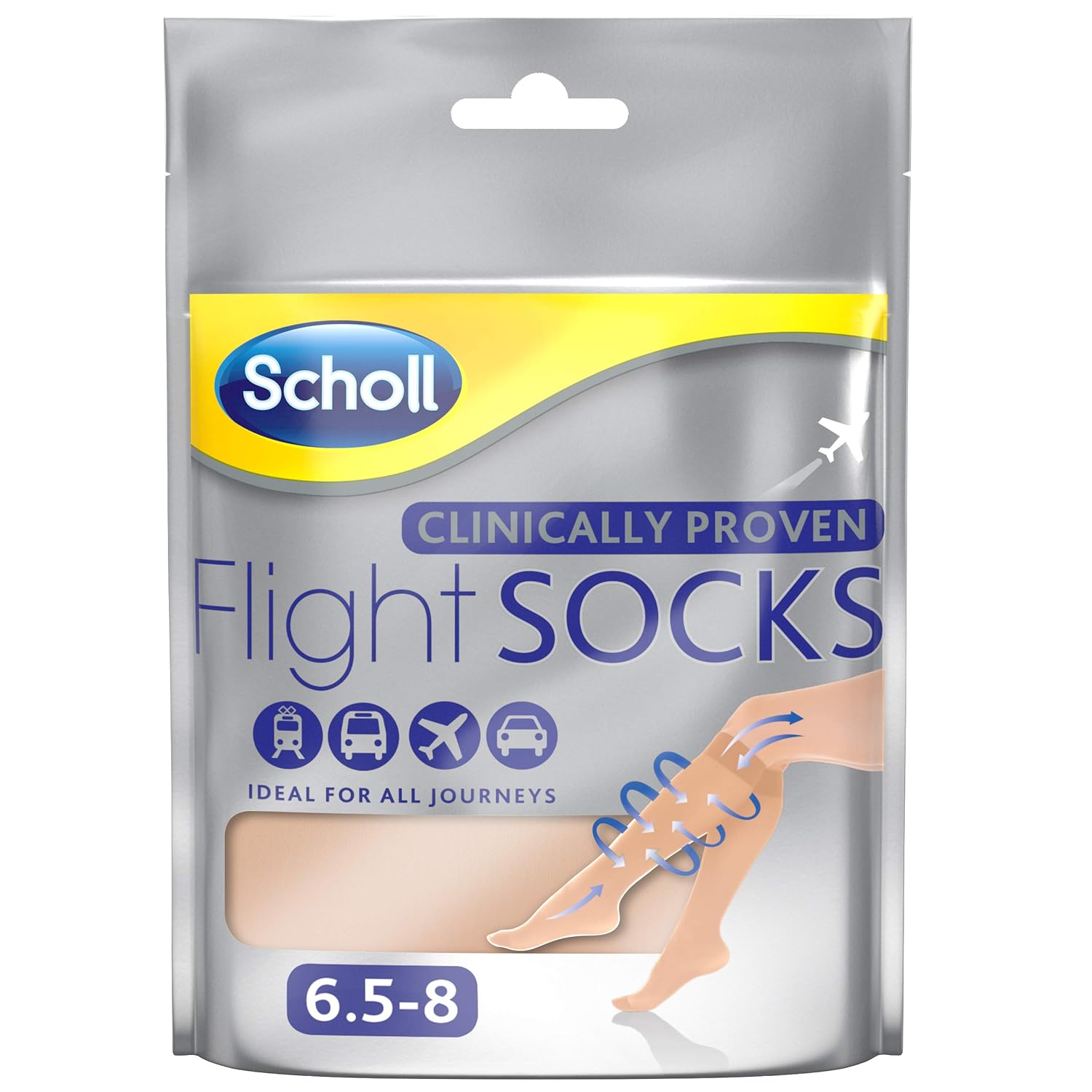 Scholl Sheer Flight Socks, Size 68, 2 Pairs Amazon.in Clothing