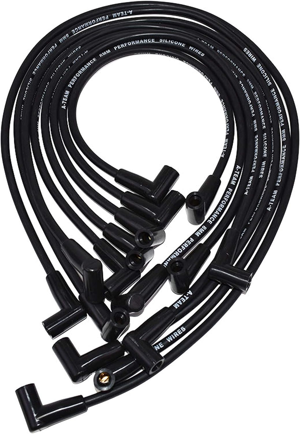 A-Team Performance Silicone Spark Plug Wires Set High Performance Compatible with SBC Small Block Chevy Chevrolet GMC Under The Exhaust Wires HEI 283 305 307 327 350 400 Black 8.0mm: Industrial & Scientific