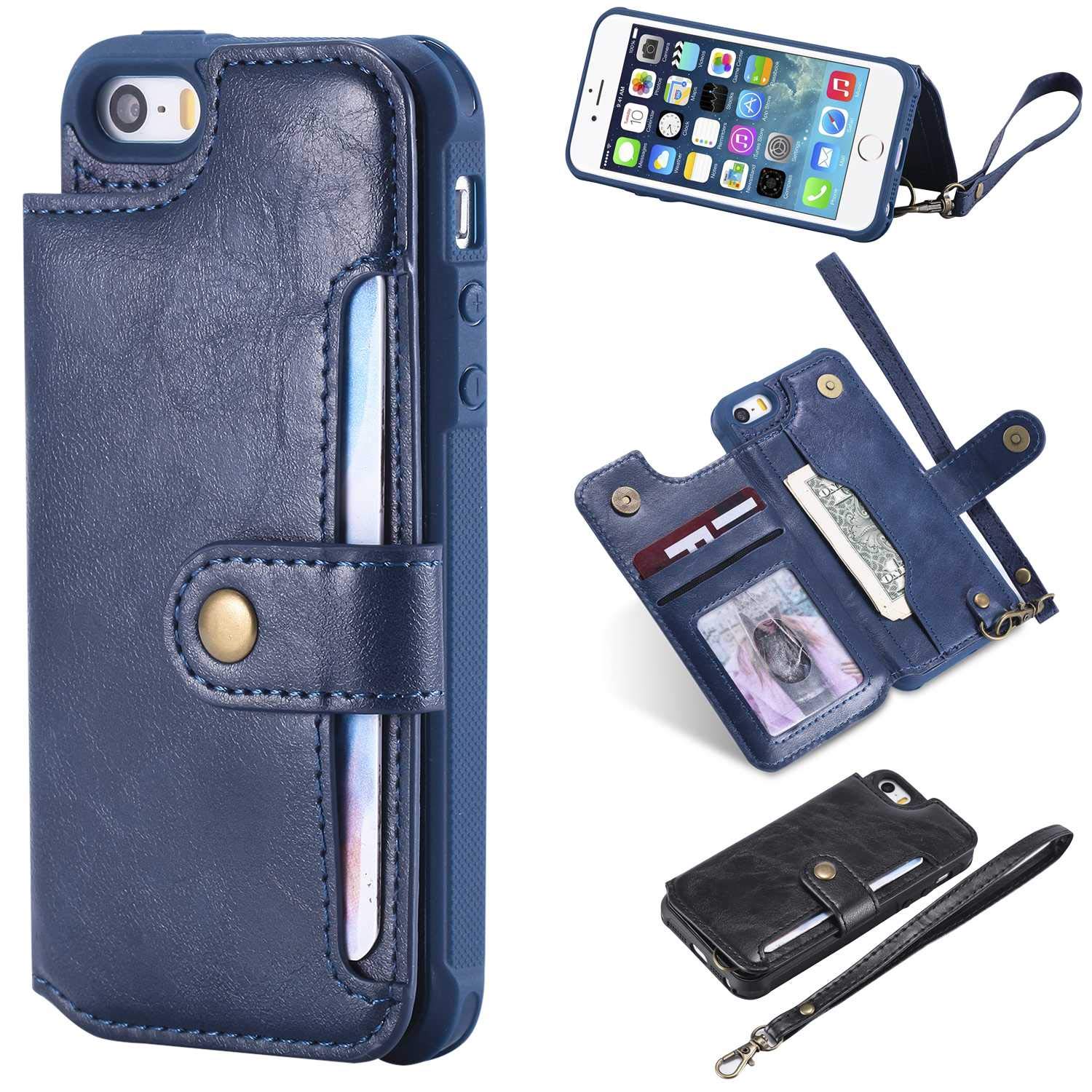 Kickstand and Clasp for Apple iPhone SE/iPhone 5 / iPhone 5s UNEXTATI Premium PU