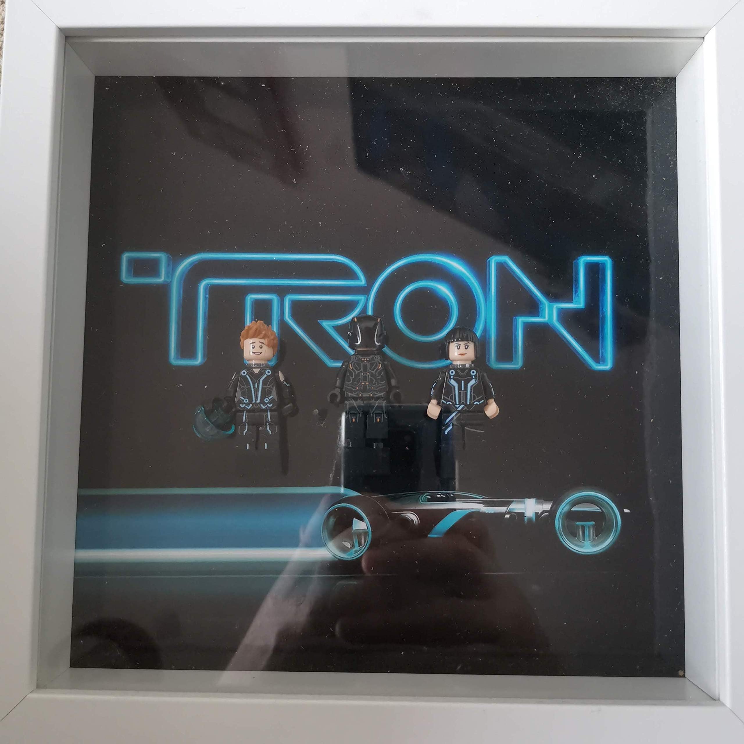 Frame Containing Genuine LEGO Tron Minifigures From Set 21314