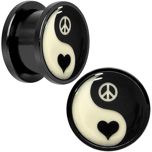 BodyCandy Negro Anodizada Acero Brilla en la Oscuridad Ying ...