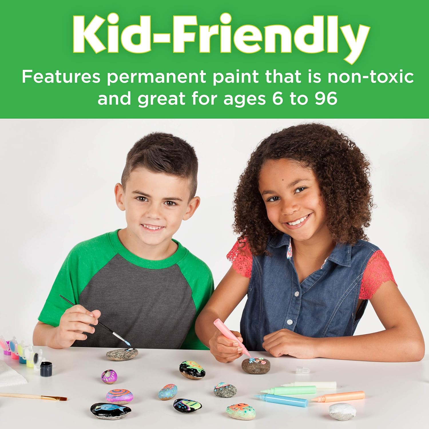 Creativity for Kids Glow In The Dark Rock Painting Kit - Paint 10 Rocks with Water Resistant Glow Paint - Crafts for Kids: Toys & Games