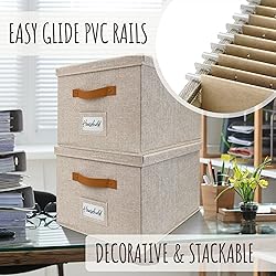 ZICOTO Decorative File Organizer Box Set of 2