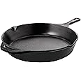 Utopia Kitchen Saute Fry Pan - Chefs Pan, Pre-Seasoned Cast iron Skillet - Frying Pan 10.25 Inch - Safe Grill Cookware for Indoor & Outdoor Use - Cast Iron Pan - Cooking Gift for Men & Women (Black)