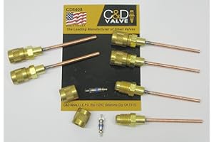 C&D VALVE C&D Copper Tube Access Valve 1/8" CD8408 Package of 6