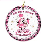 Gift for Girls Ornament 2025, Out Here Lookin’ Like a Snack Christmas Ornament 2025 –White Elephant Gift Ornament, Humor Gag Present for Friends, Teens, Coworkers, Trendy Meme