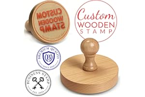 Custom Wooden Rubber Stamps Personalized Ink Stamp with Logo Text Address Name Customized for Business Branding Office Packag