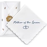 W&F GIFT Handkerchief - 12" x 12" - Something Blue for Bride on Wedding Day - Bridal Weddings Hankie