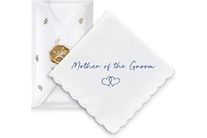W&F GIFT Handkerchief - 12" x 12" - Something Blue for Bride on Wedding Day - Bridal Weddings Hankie