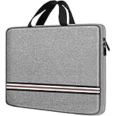 Laptop Case 15.6 inch, Water Resistant Briefcase Laptop Sleeve Protective Cover Computer Carrying Bag Compatible for HP, Dell, Acer, Asus, Lenovo, Notebook, Grey