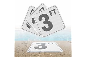Pool Depth Marker Sticker, Waterproof Depth Sign Decals for Swimming Pool, Clear Visibility Pool Depth Labels for Indoor Outd