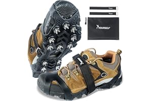 SYOURSELF Crampons Ice Cleats for Winter Boots,Upgraded Crampons Anti-Slip Ice Grips for Boots Walk Traction Cleats for Snow 