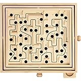 STERLING Games Large Wooden Labyrinth 13.5" x 13" Tilt Maze Game with 60 Holes for 6 Years and Up