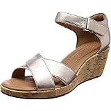 Amazon.com | Clarks Women's Orinoco Strap Sling Back Sandals, Blue (Navy Leather Navy Leather 