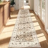 Yamaziot Washable Runner Rug, 2x8 Non-Slip Vintage Floral Hallway Rug with Rubber Backing, Low Pile Non-Shedding Soft Distressed Carpet Runner for Bedroom, Kitchen, Laundry, Entrance