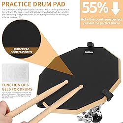 AKOZLIN Drum Pad Stand Set with 12'' Double Sided