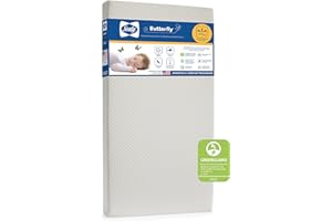 Sealy Baby Butterfly Knit Breathable Crib Mattress, GREENGUARD GOLD Certified, Made in USA, Premium Foam, Washable Easy to Clean Cover, Toddler Bed Fit, Safety & Quality Tested, 52x28"