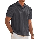 JMIERR Mens Casual Polo Shirt Summer Short Sleeve Vacation Button Beach Knit Stretchy Golf Shirts