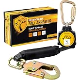 TRSMIMA Retractable Lanyard Fall Protection - Safety Lanyard 6FT Webbing | Self Retracting Lifeline SRL Fall Arrest for Safety Harness Construction Workers Snap Hook Class 1