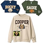 LullabyMall Custom Pet Embroidered Sweatshirt - Personalized Dog/Cat Face & Name - Gift for Mom, Dog Mom, Birthday, Christmas