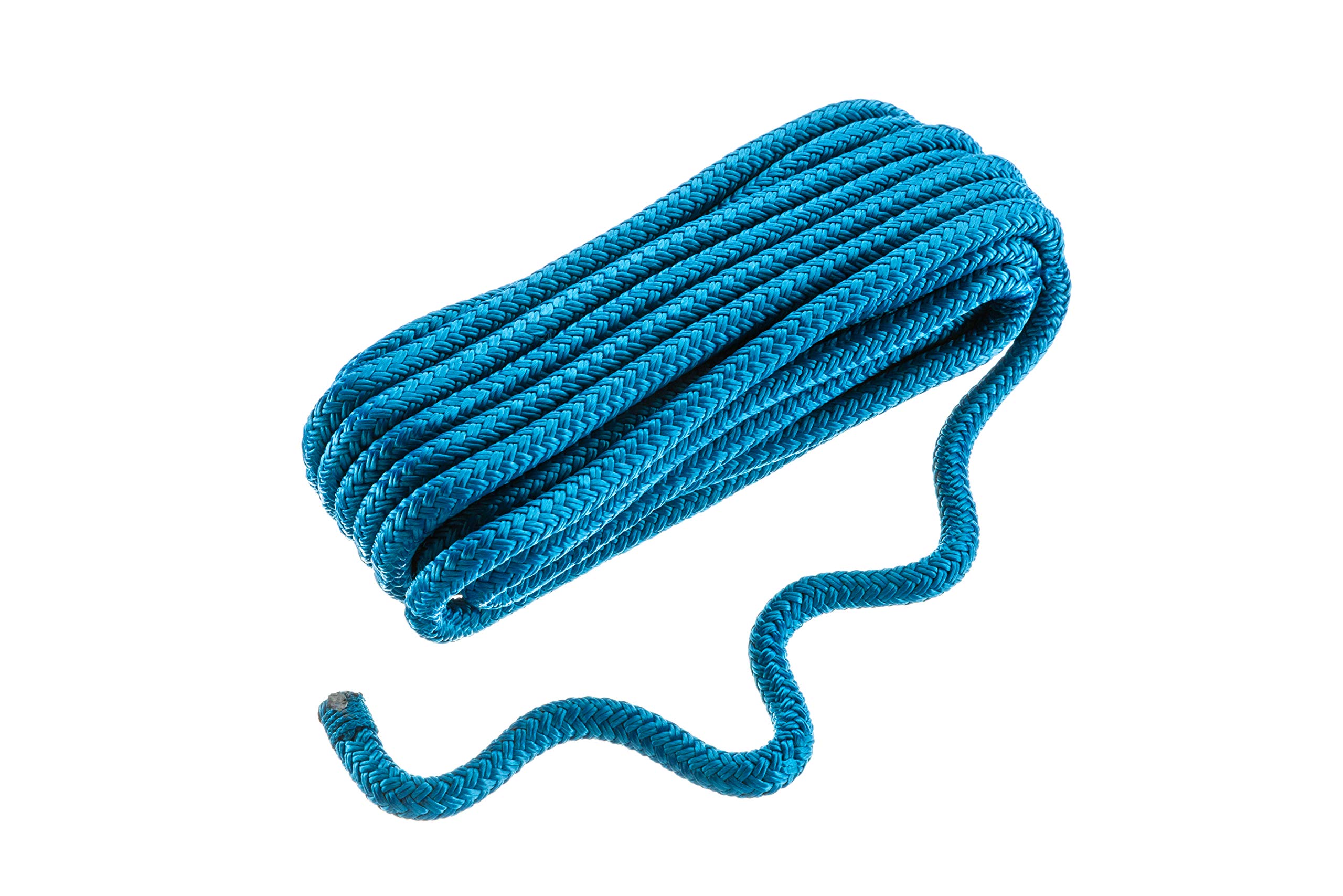 Seachoice Double-Braid Nylon Dock Line w/Eye Splice, Pre-Shrunk, Heat Stabilized, 3/8 in. X 25 Ft., Blue