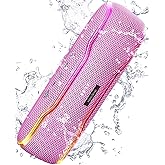ERKEI SEHN Bluetooth Speaker, IPX7 Waterproof Wireless Speakers, Flashing Light, 25W Super Bass, 24H Playtime, Birthday Valentines Gifts for Him/Men, TWS Pairing, Beach Vacation Essentials, Pink