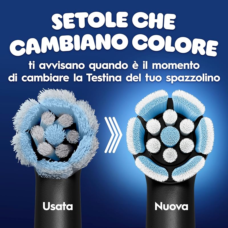 Testine di Ricambio per Spazzolino Elettrico iO Kids 6+, Nere, 8