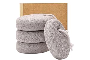 4-Pack Natural Pumice Stone for Feet, Borogo Lava Pedicure Tools Hard Skin Callus Remover for Feet and Hands - Natural Foot File Exfoliation to Remove Dead Skin, Heels, Elbows, Hands