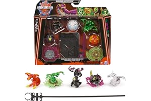 Bakugan Battle 5-Pack, Special Attack Trox, Nillious, Dragonoid, Wing, Ventri; Customizable, Spinning Action Figures, Kids Toys for Boys and Girls 6 and up