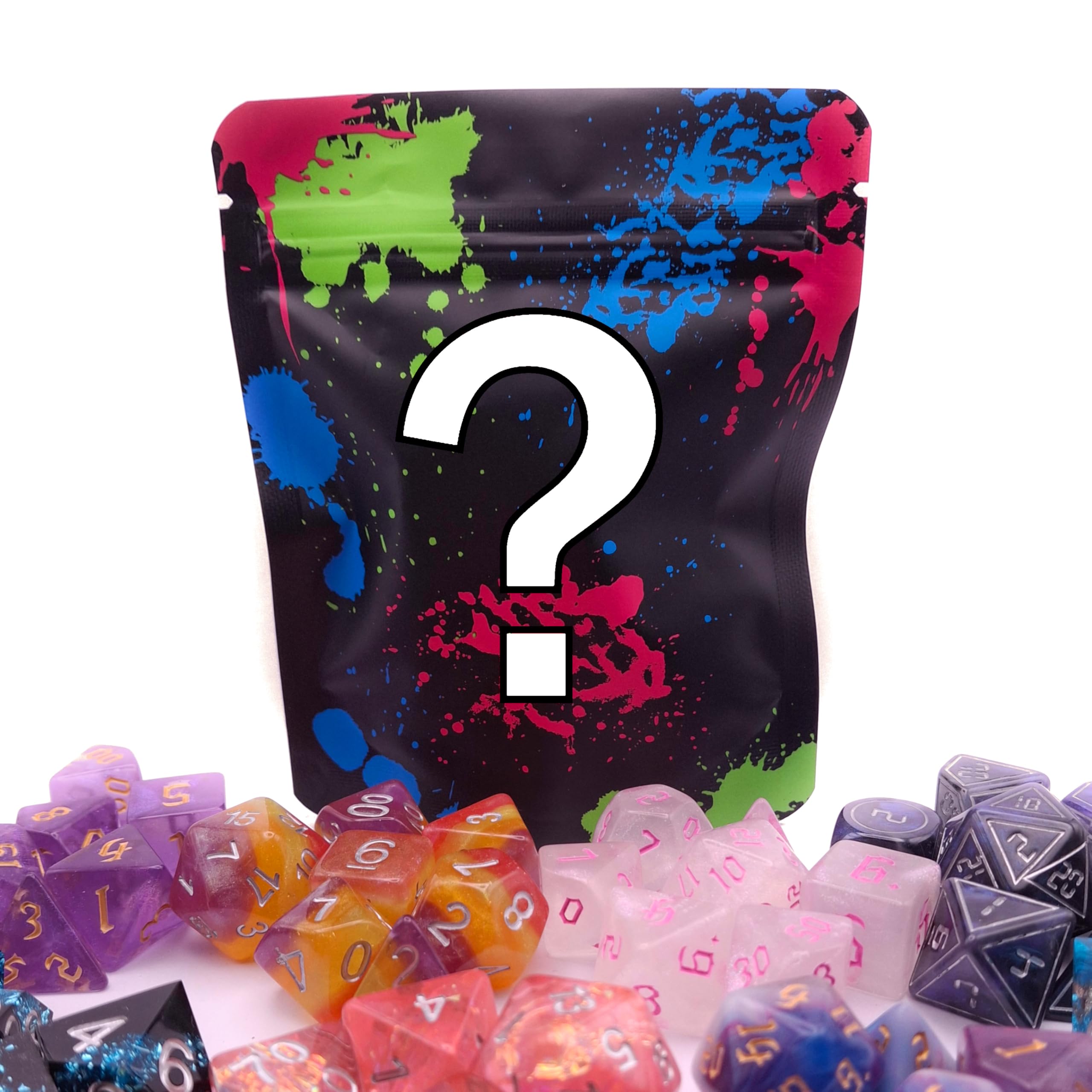 BLIND BAG DICE SET - MYSTERY PREMIUM DICE SET - TTRPG Dice Polyhedral Dice Set - 7 Pc Dice for RPG's Card Games and Tabletop RPGs