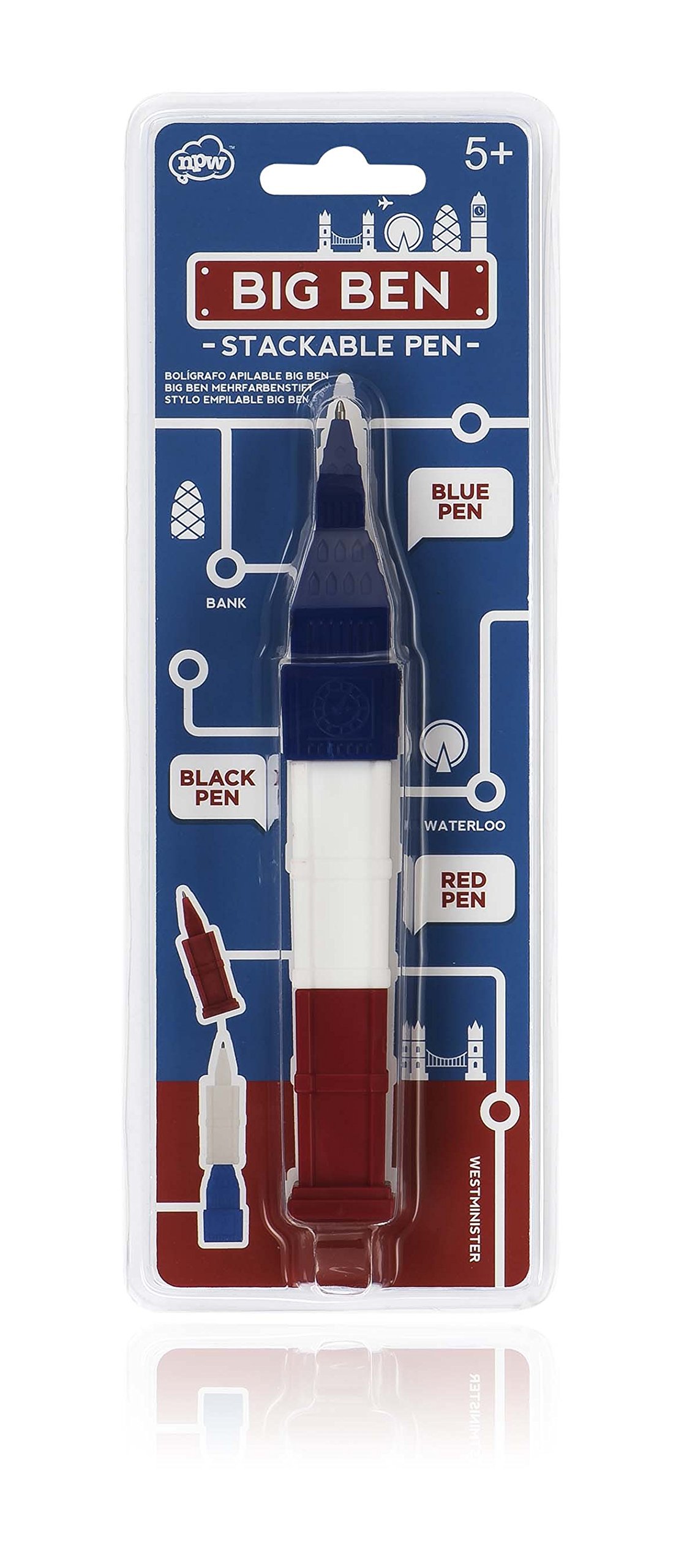 NPW Novelty Stackable Ballpoint Pen - Set of 3 London Big Ben Pens