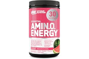 Optimum Nutrition Amino Energy Powder: Pre- workout & Anytime energy with Green tea, Green coffee extract + BCAA's - Watermel