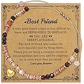 Glowave Friendship Gifts for Women, Daughter Gifts from Mom Dad, Natural Stone Adjustable Bracelet, Birthday Gift for Her