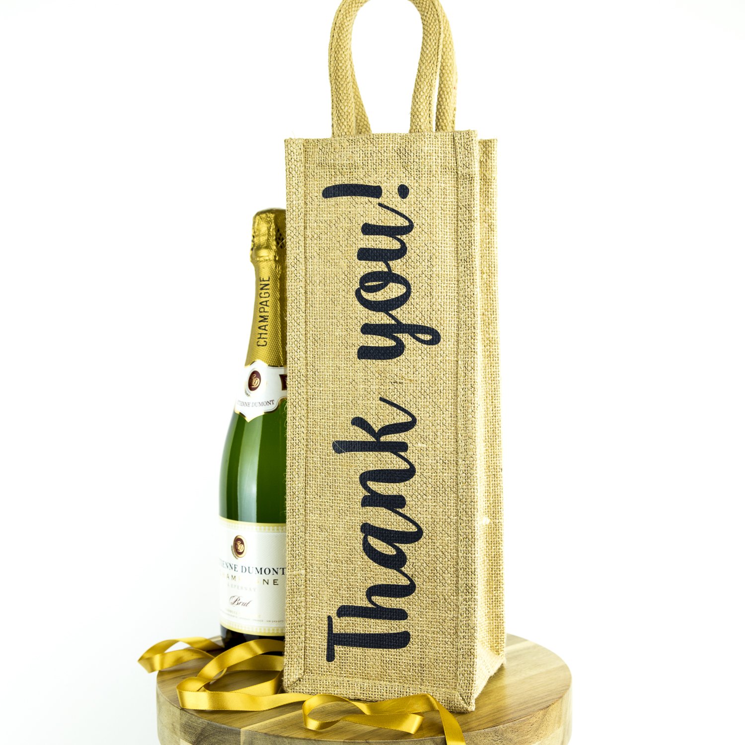 Stickerscape Thank You Shimmer Bottle Bag (Anthracite) | Thank You Bottle Bag Gift | Hand Finished and Made in The UK