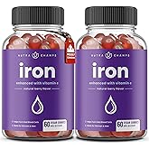 Iron Gummies 20mg Per Serving | Chewable Iron Supplement with Vitamin C for Gentle Absorption | For Women, Kids & Toddlers | 