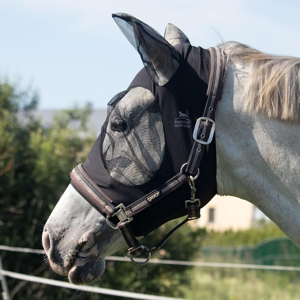 Harrison Howard Super Comfort Stretchy Fly Mask Large Eye Space UV Protection