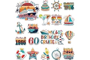 60th Birthday Cruise Door Magnets - Wxiben 18 Pcs Vintage 1966 Cruise Door Decorations Magnetic 60th Year Old Birthday Cruise
