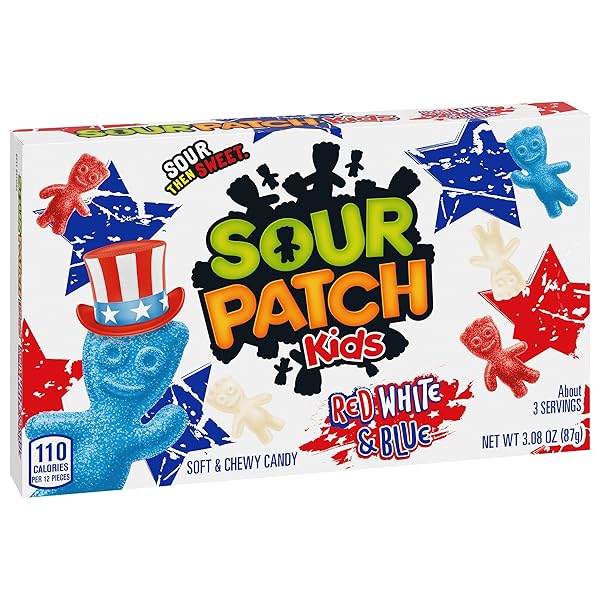 SOUR PATCH KIDS RED, WHITE & BLUE SOFT & CHEWY CANDY, 3.08 OZ