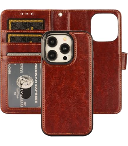 Belemay Custodia Portafoglio In Pelle Vera Per IPhone 15 Pro Max - Con Blocco RFID, 3 Slot Carte, TPU Antiurto, Supporto E Microfibra Interna (Non MagSafe) - 2
