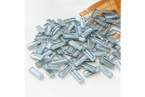 BTMIEY Mosaic Stained Glass Strips DIY for Crafts, 200g（0.44lb）Clear Glass Mosaic Pieces Stain Glass Crafts DIY Mosaic Tiles Hobbies Art Crafts Material (Grey, 0.4" x 1")