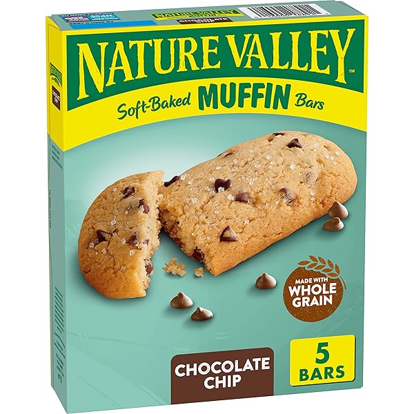 NATURE VALLEY SOFT-BAKED MUFFIN BARS, CHOCOLATE CHIP, SNACK BARS, 5 BARS, 6.2 OZ