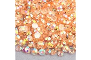 Niziky 10000PCS 3mm Resin Flatback Rhinestones, Transparent Flatback Rhinestones Crystal for Crafts, Champagne AB Flatback Jelly Resin Rhinestones for Shoes, Mugs, Bottles, Cups, Crafts