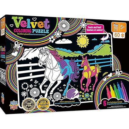 MasterPieces Velvet Coloring of Horse and Pony - 60 PieceKdis Puzzle