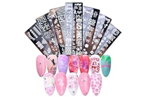 TESORRIO 12 Pcs Nail Stamping Plate for Holidays - Nail Stamper Kit With 12 Different Themes, Animal Plates & Flower Stamp for Nails Art Design - Stylish Stamping Plates Gifts for Women