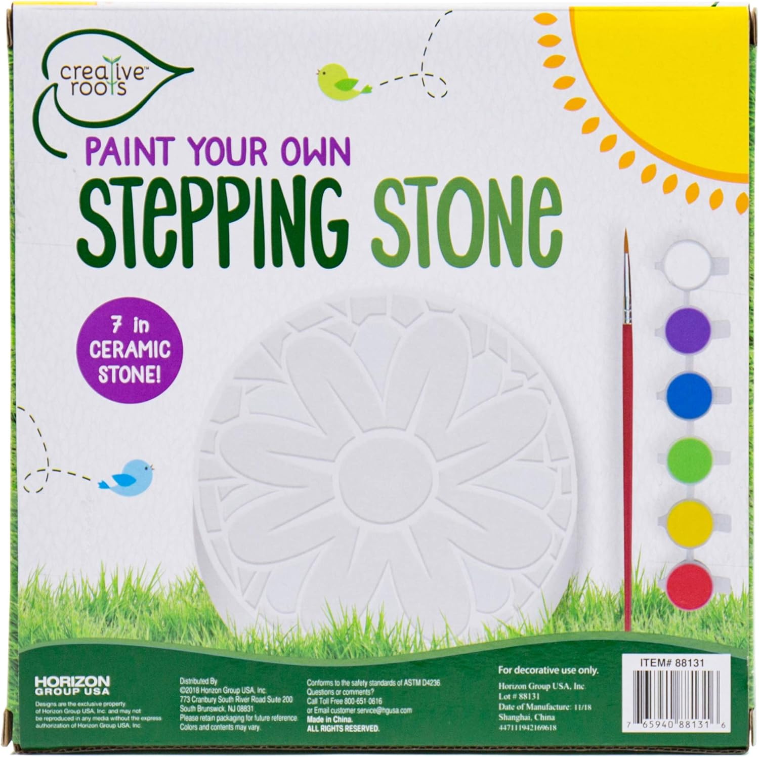CREATIVE ROOTS Paint Your Own Flower Stepping Stone by Horizon Group USA Toy, Assorted: Toys & Games